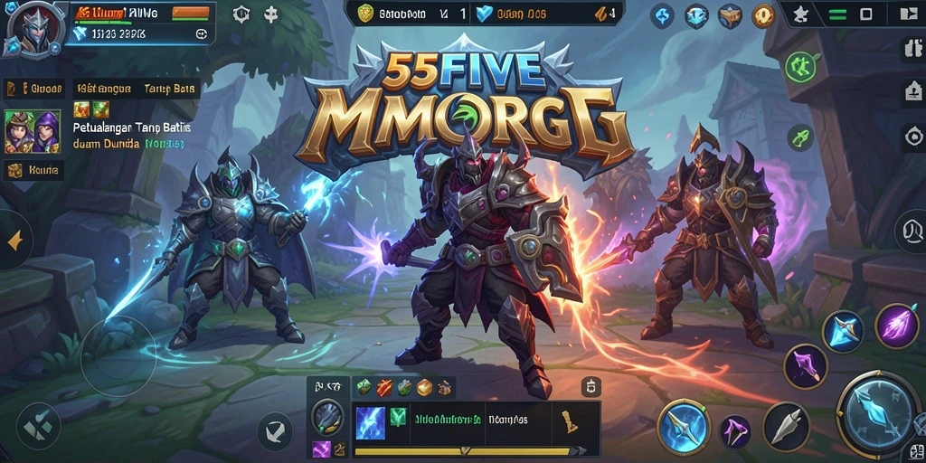 Screenshot gameplay <strong>55FIVE</strong> dengan aksi seru di dunia MMORPG.
