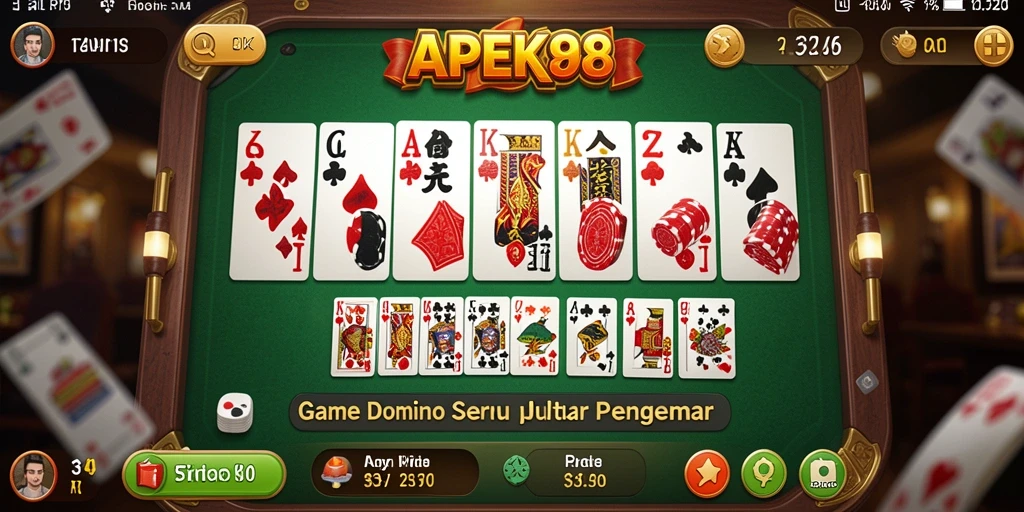 Screenshot APEK88 menampilkan gameplay domino yang seru dan interaktif.