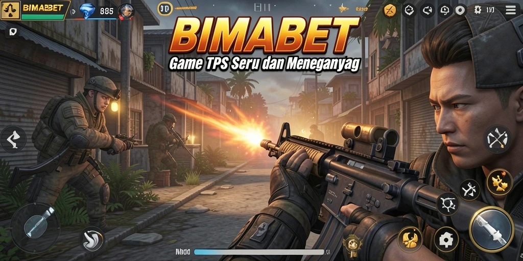 Screenshot gameplay BIMABET yang menampilkan aksi tembak-menembak seru.