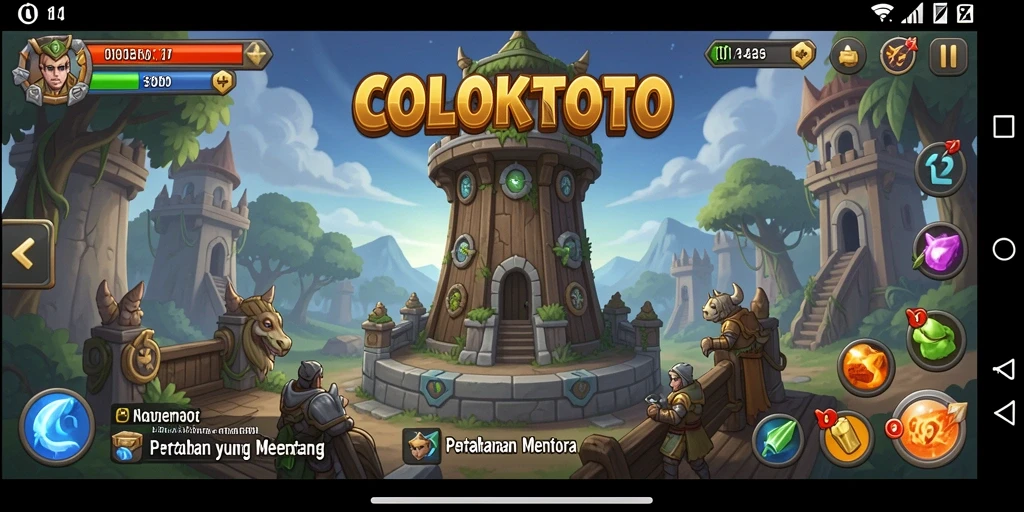 Tangkapan layar COLOKTOTO menunjukkan aksi seru dalam pertahanan menara.