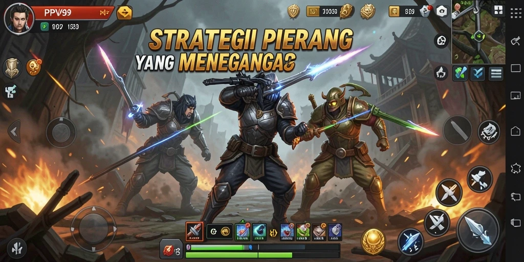 Tangkapan layar gameplay PPV99 dengan pertempuran strategis yang mendebarkan.