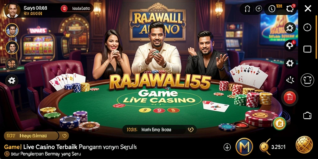 Tampilan menarik dari gameplay Live Casino RAJAWALI55 dengan dealer langsung.