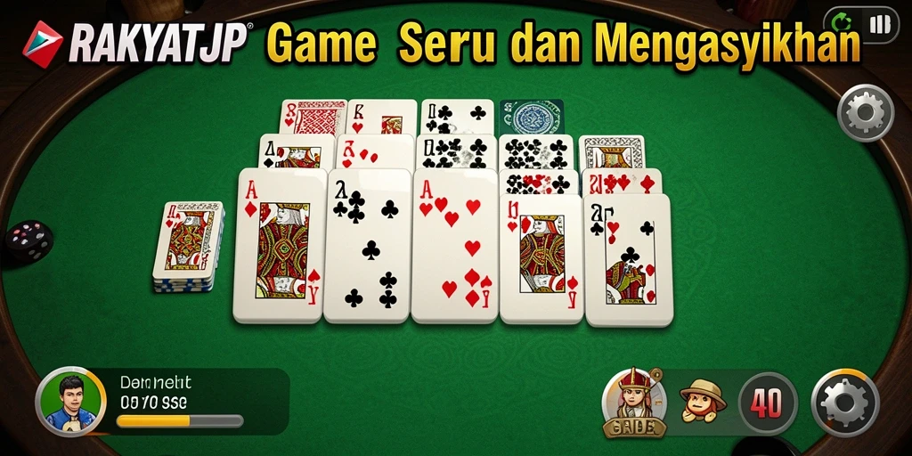 Screenshot utama RAKYATJP menunjukkan gameplay Domino yang seru dan interaktif.