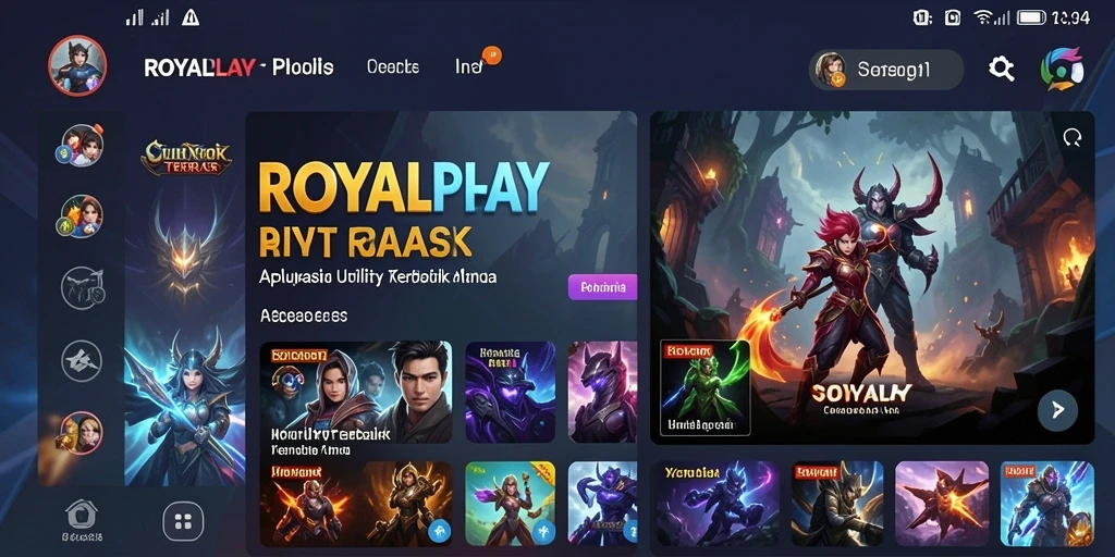 Tangkapan layar utama ROYALPLAY yang menunjukkan fitur-fitur Utility.