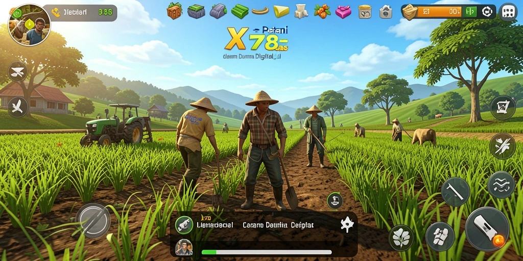 Tampilan menarik gameplay X78 dalam mode bertani.